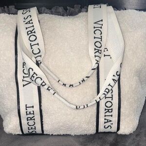 Victoria's Secret Cream Tote with Black Accents